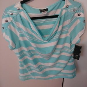 NWT. Mid length shirt. Cowl neck.